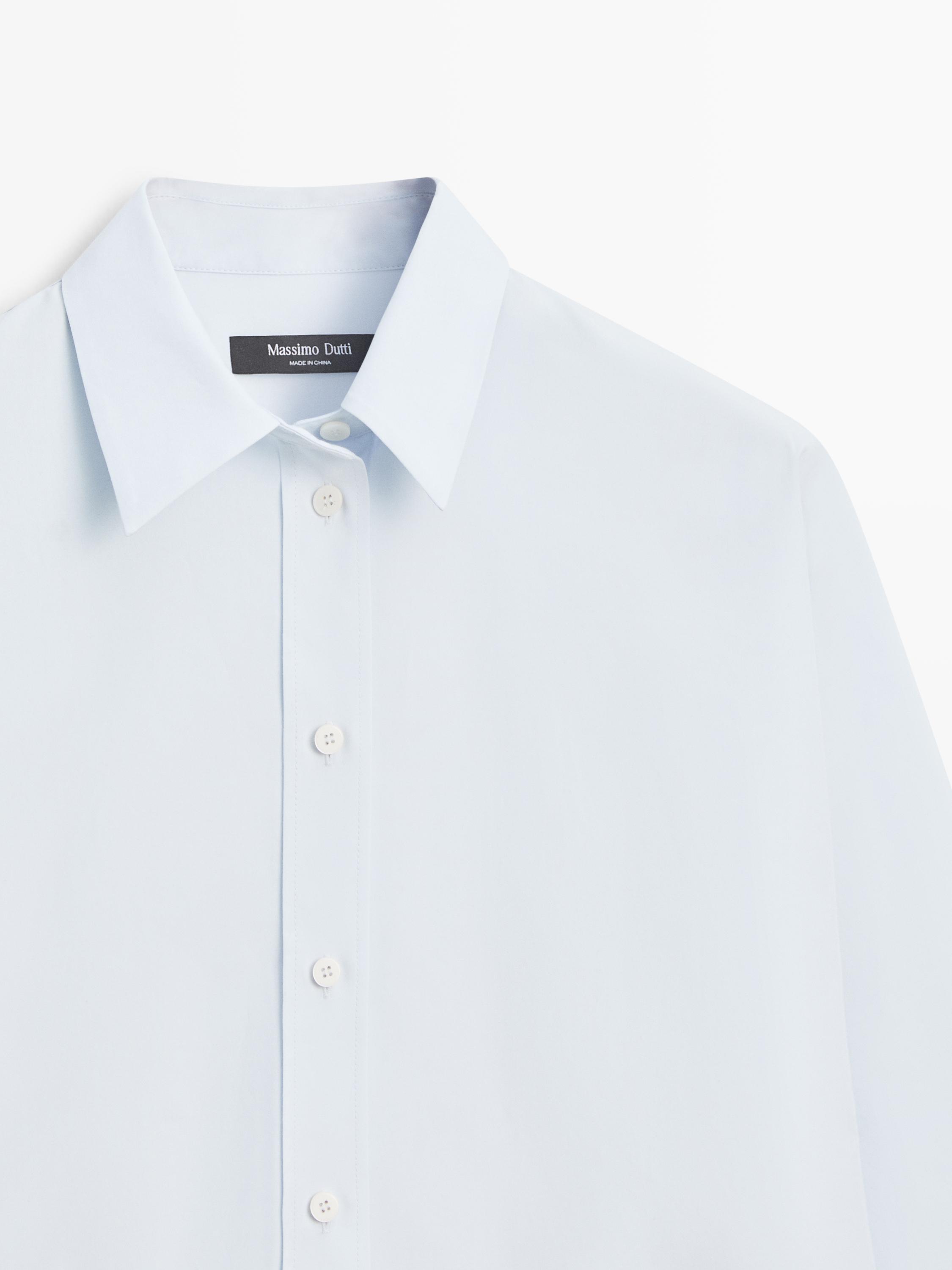 Poplin and cotton blend shirt